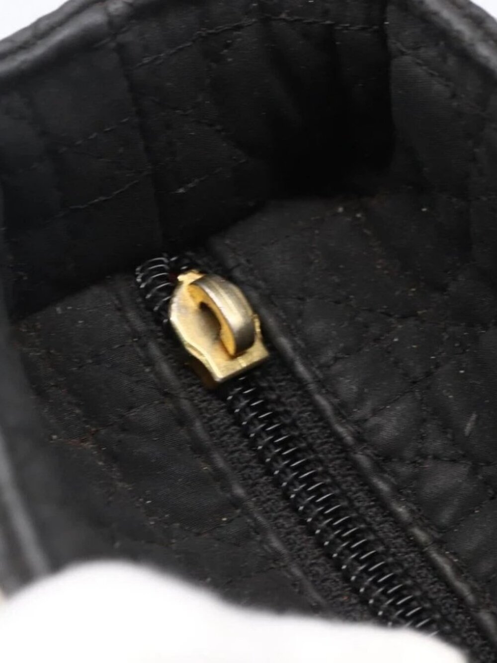 Christian Dior Canage Hand Bag Nylon Black Gold Auth - Picture 7 of 15